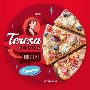 Frozen food packaging design - Sausage Pizza
